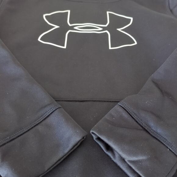 Under Armour Boys big logo Long sleeve Black Hoodie kids Size 7 - Picture 5 of 5